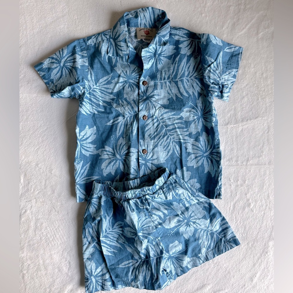 Kids Hawaiian Station shirt and shorts set